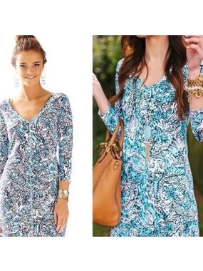 Lilly Pulitzer Juliet Dress – Shorely Blue “Hippy Hippy Shake” – XS